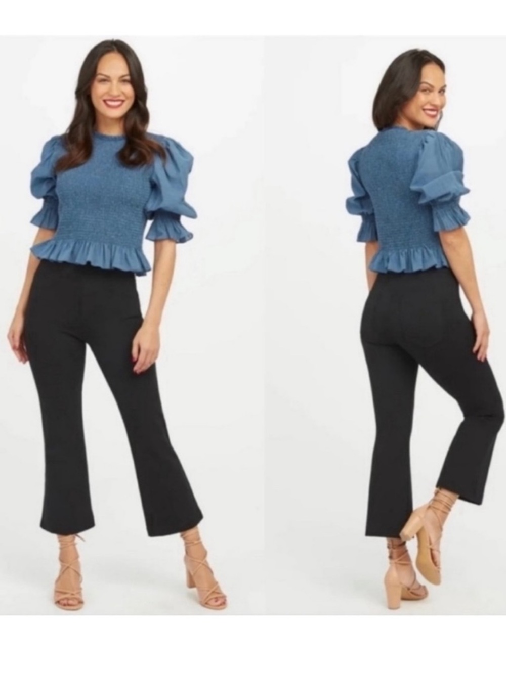Spanx Ponte Cropped Flare Pants Classic Black 20260T Women’s Size Small